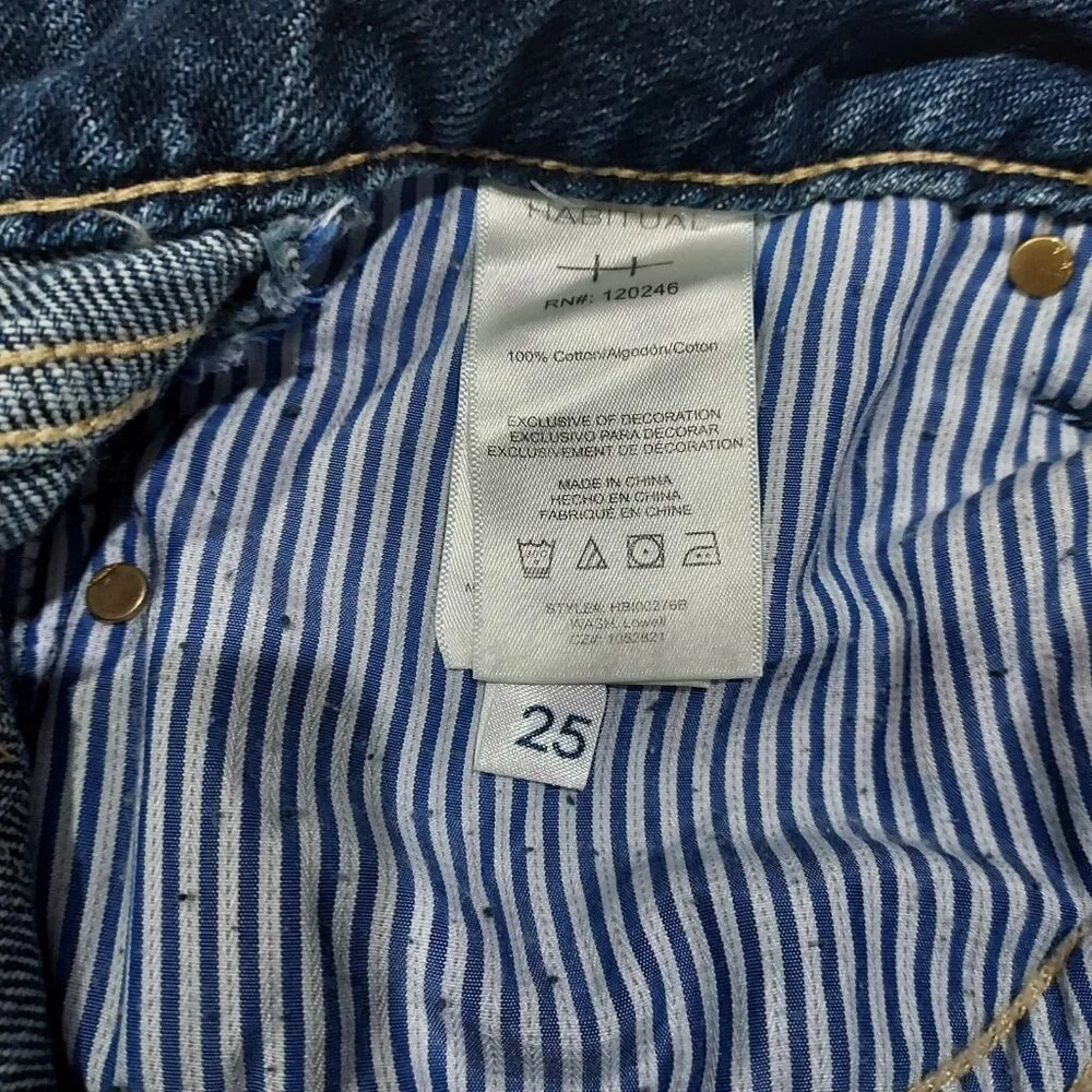 Jeans Habitual Capri Distressed Boyfriend Size 25 Beachcore Summertime 100Cotton - Picture 13 of 13